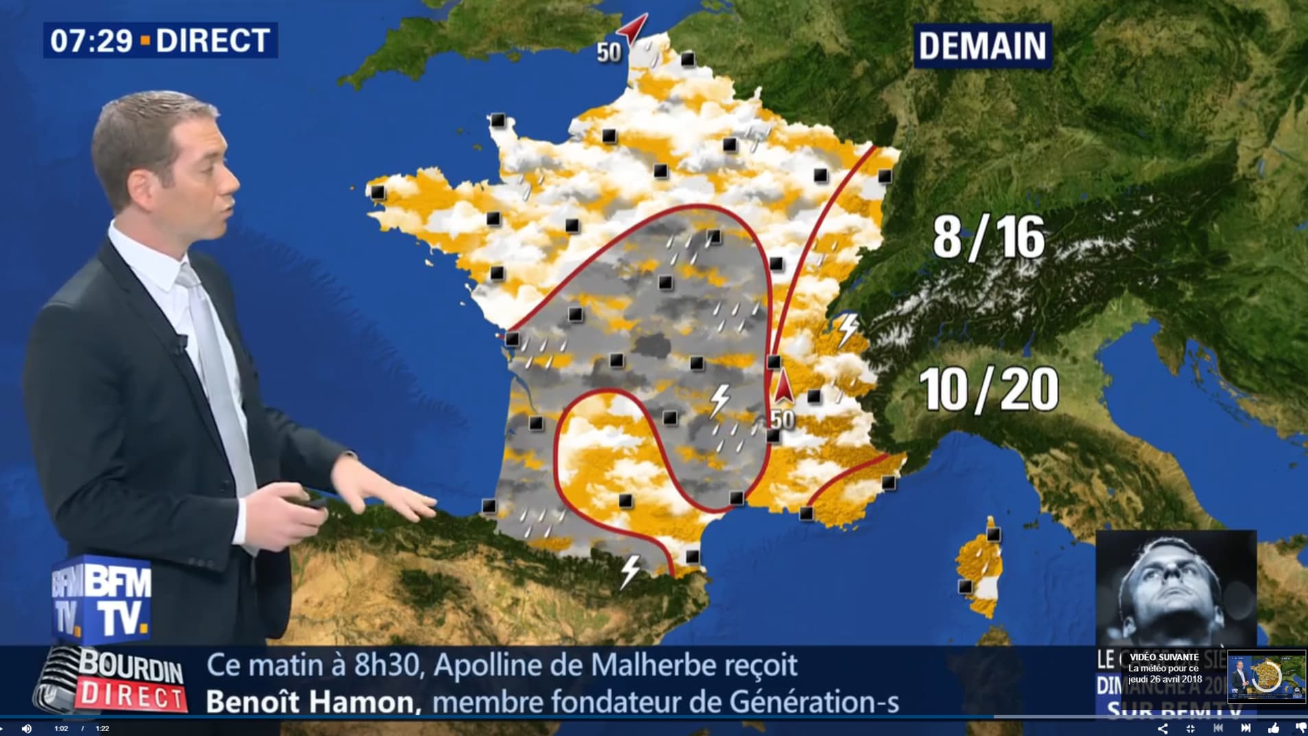 Météo du samedi 28 avril 2018. 