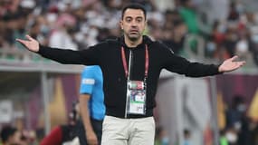 Xavi, l'entraîneur espagnol de Al-Sadd, pendant la finale de la coupe du Qatar entre Al-Sadd et Al-Rayyan au stade Al-Thumama, à Doha (Qatar), le 22 octobre 2021.