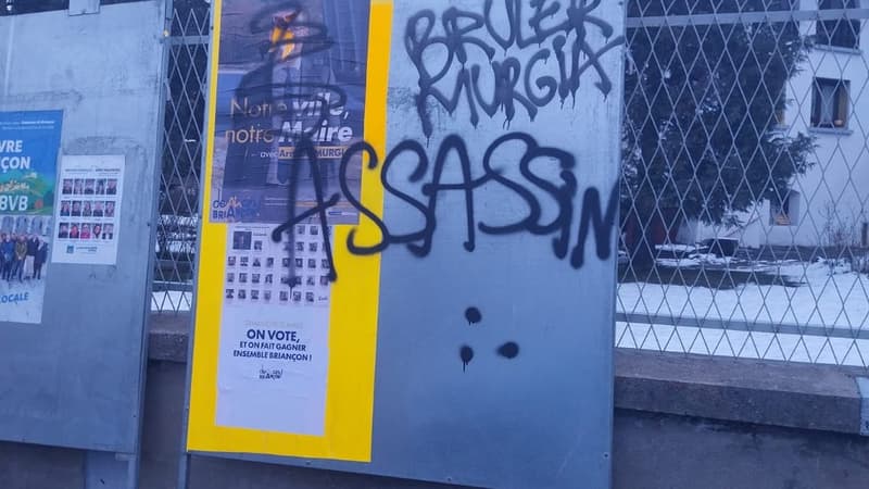Municipales à Briançon: des menaces de mort taguées sur des panneaux électoraux du maire sortant Arnaud Murgia