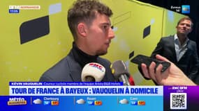 Tour de France 2025 à Bayeux: le cycliste Kévin Vauquelin à domicile