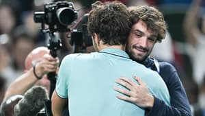 Valentin Vacherot avec Arthur Rinderknech au Masters 1000 de Shanghaï le 11 octobre 2025