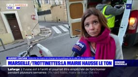 Marseille: première opération d'enlèvement des trottinettes et vélos au stationnement gênant