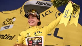 Marianne Vos maillot jaune du Tour de France.