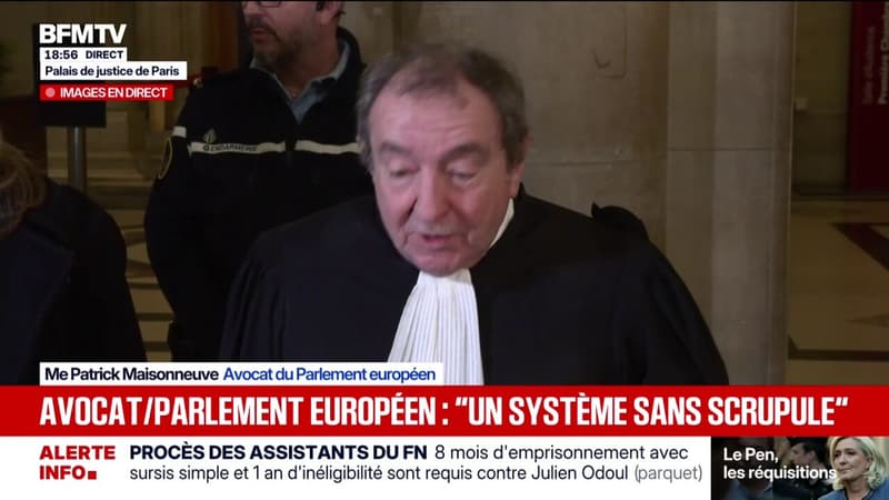 Procès FN: "On est entièrement d'accord avec les réquisitions du parquet", déclare l'avocat du Parlement européen