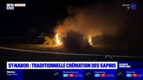 Saint-Nabor: traditionnelle crémation des sapins