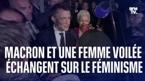 "C'est la meilleure des réponses à toutes les bêtises que j'entends": l'échange entre Emmanuel Macron et une jeune femme voilée sur le féminisme 