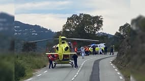 L'hélicoptère du Samu a été mobilisé sur les lieux de l'accident.