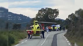 L'hélicoptère du Samu a été mobilisé sur les lieux de l'accident.