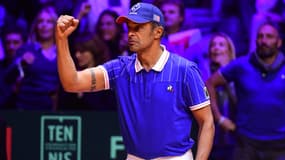 Yannick Noah lors de la Coupe Davis, à Lille le 25 novembre 2018