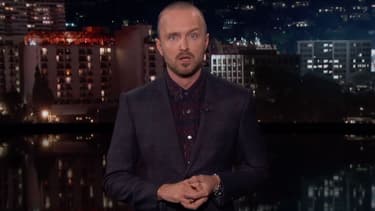 Aaron Paul sur le plateau du Jimmy Kimmel Live