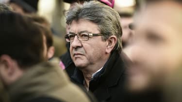 Jean-Luc Mélenchon lors d'un rassemblement organisé par ATTAC à Paris, le 12 février 2018