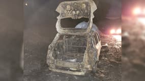Des véhicules incendiés à Laragne le 28 janvier 2024. 