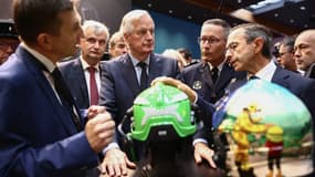 Michel Barnier et Bruno Retailleau au congrès des sapeurs-pompiers, le 28 septembre 2024