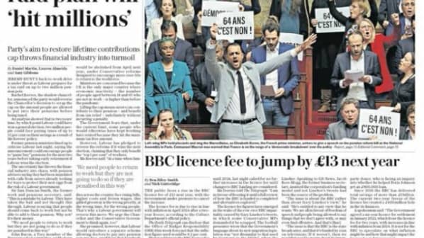La une du Daily Telegraph du 17 mars 2023 