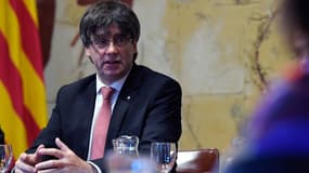 Le président de la Catalogne Carles Puigdemont lors d'une réunion au Palais de la Généralité de Catalogne le 09 juin 2017 (image d'illustration)