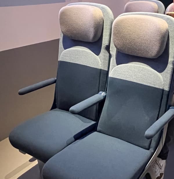 Les futurs sièges de seconde classe des TGV de cinquième génération.