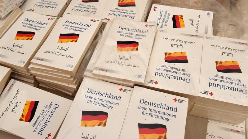 Dès leur arrivée sur le territoire allemand, les réfugiés sont pris en charge par leur ville d'accueil. Ils sont logés et nourris et ont accès à des cours d'allemand. Ce livre leur est également remis pour qu'ils puissent connaître leurs droits.