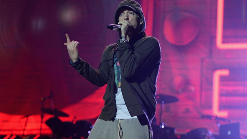 Eminem au Festival Lollapalooza à Chicago en 2014