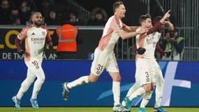 Nicolas Tagliafico auteur de l'ouverture du score pour l'Olympique lyonnais, 7 décembre 2024