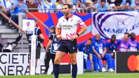 Mathieu Raynal lors d'Uruguay-Namibie, pendant la Coupe du monde 2023