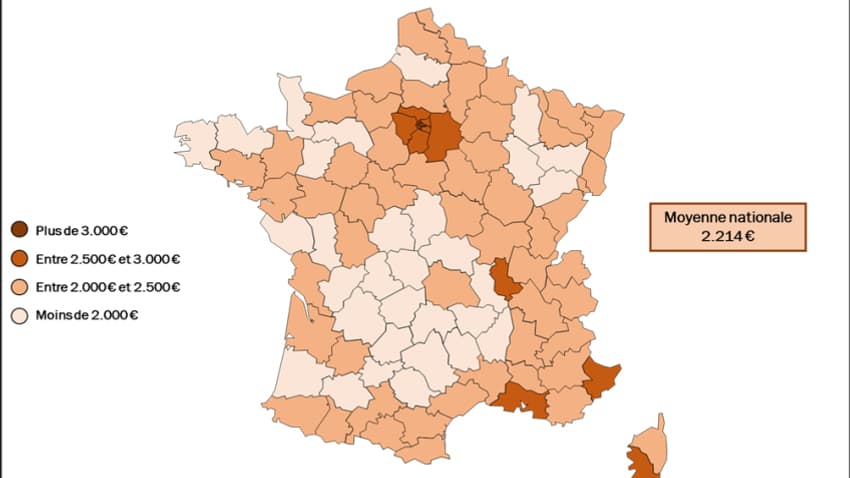 Pris mensuel moyen pour une chambre en EHPAD