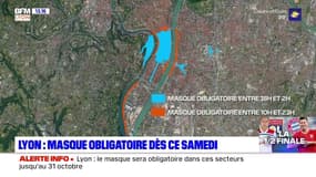 La carte des zones où le masque devient obligatoire dès samedi à Lyon