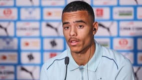 Mason Greenwood lors de sa présentation à l'OM le 19 juillet 2024