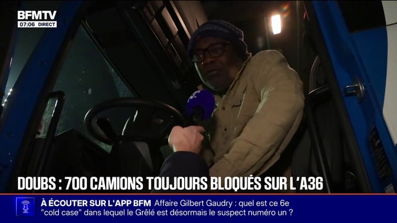 Dans le Doubs, près de 700 camions bloqués sur l'autoroute en raison des chutes de neige