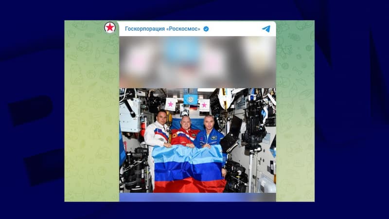 Guerre en Ukraine: des cosmonautes russes exhibent dans l'ISS le drapeau des républiques séparatistes