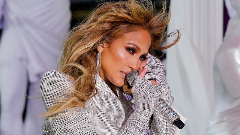 Jennifer Lopez lors de son concert à Times Square à New York, le 31 décembre 2020