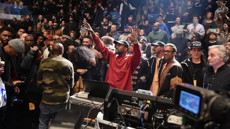 Kanye West lors de la première écoute de son album organisée au Madison Square Garden. 