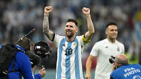 Lionel Messi après la victoire de l'Argentine face à la Croatie en demi-finale de la Coupe du monde, le 13 décembre 2022.