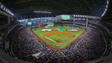 Le stade de la World Baseball Classic, en 2023, pour le match entre les Etats-Unis et le Japon, à Miami