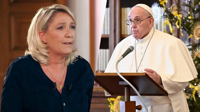 Marine Le Pen et le Pape François (Photo d'illustration).