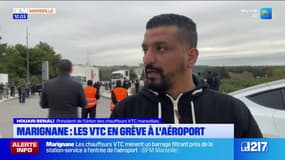 Les VTC en grève devant l'aéroport de Marseille