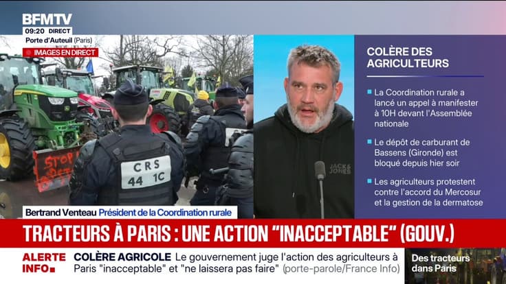 Bertrand Venteau, président de la Coordination rurale: "Les propos de la porte-parole [Maud Bregeon] sont ignobles"