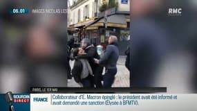 Collaborateur d'Emmanuel Macron qui frappe un manifestant le 1e mai: "Une scène d'une rare violence"