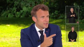 Emmanuel Macron lors de son interview du 14-Juillet 