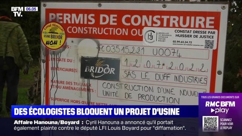 Bretagne : des écologistes bloquent un projet d'implantation d'usine de boulangerie industrielle Bridor