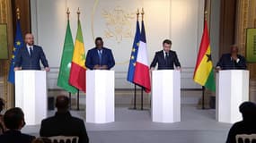 Emmanuel Macron s'exprime sur le retrait militaire de la France du Mali, le 17 février 2022.