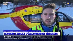Roubion: exercice d'évacuation des télésièges à la station de ski