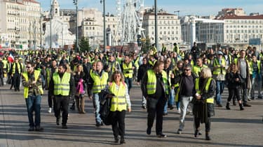 Des gilets jaunes à Marseille, le 1et décembre 2018.