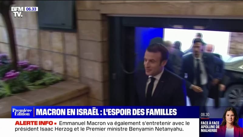 Emmanuel Macron en Israël: l'espoir des familles d'otages