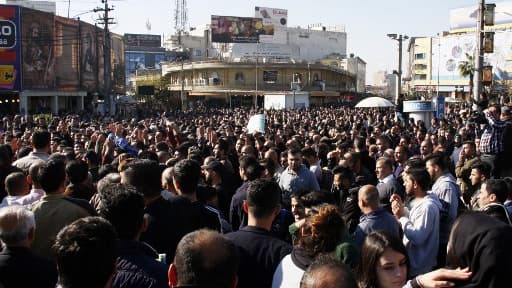 Une manifestation de Kurdes irakiens près de la ville de Sulaymaniyah le 18 décembre 2017.