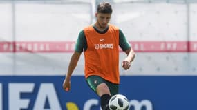 Ruben Dias, à l'entraînement pendant le Mondial 2018 avec le Portugal.