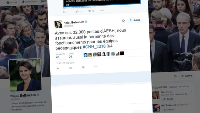 La ministre de l'Education s'est attiré les rires de la toile.