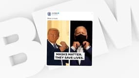 Un message faisant la promotion du masque publié sur le compte Twitter de Joe Biden, le 6 octobre 2020.
