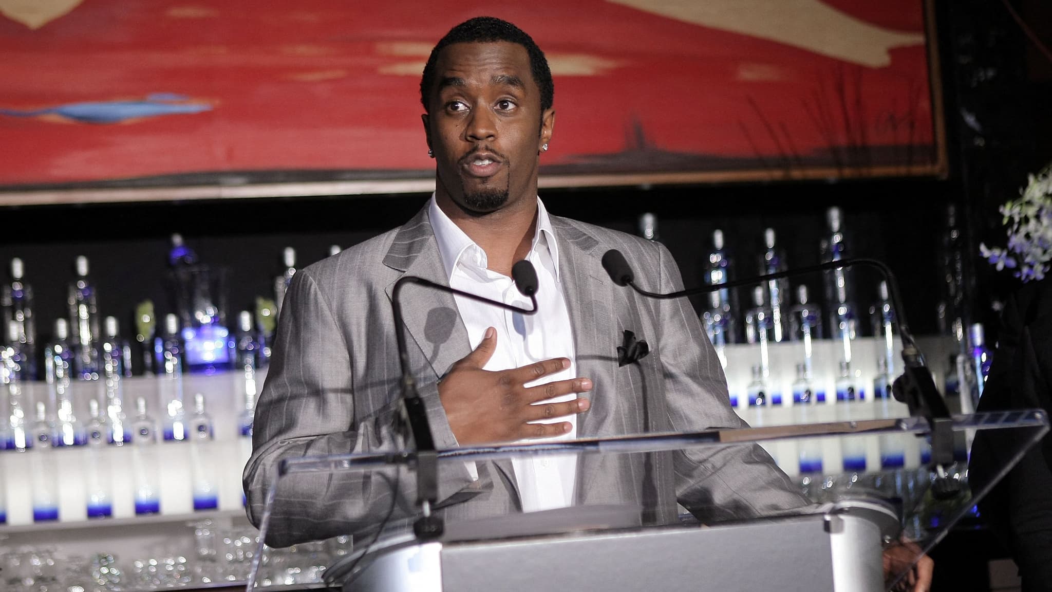 Sean Diddy Combs lors d'une conférence de presse pour la marque de vodka Ciroc, le 24 octobre 2007 à New York.