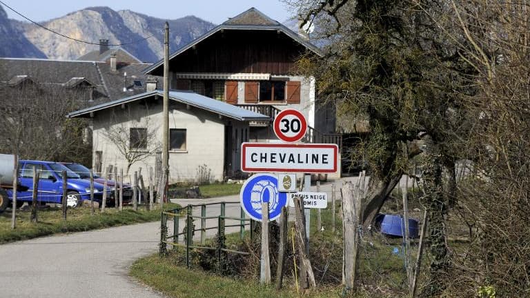 Le village de Chevaline, théâtre d'un quadruple meurtre en 2012, le 18 février 2014 en Haute-Savoie