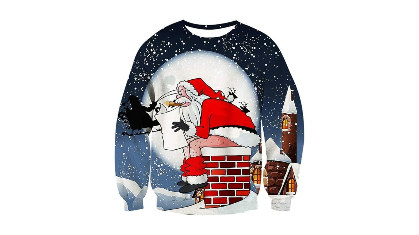 Pull de Noël avec Père Noël qui se prend en selfie